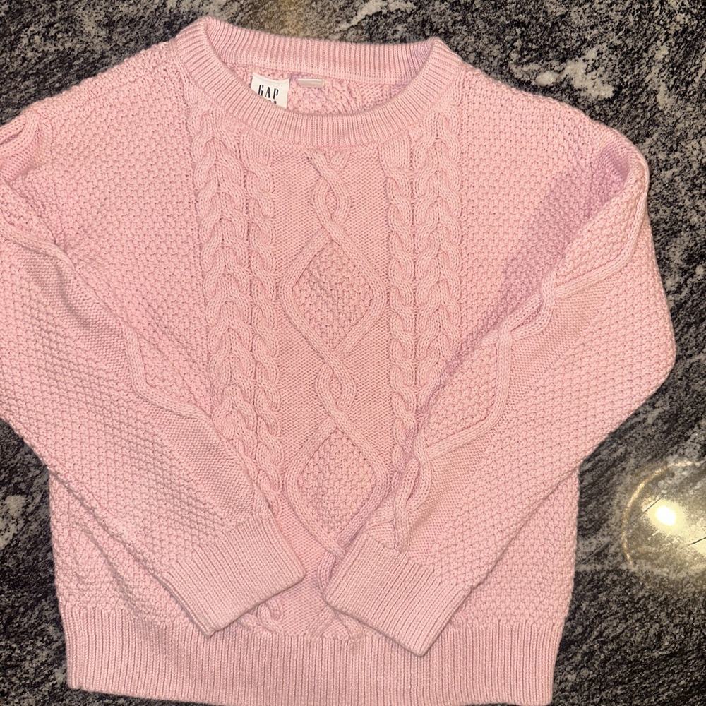 GAP Kids Pink Cable Knit Crew Neck Sweater‎ Size Small